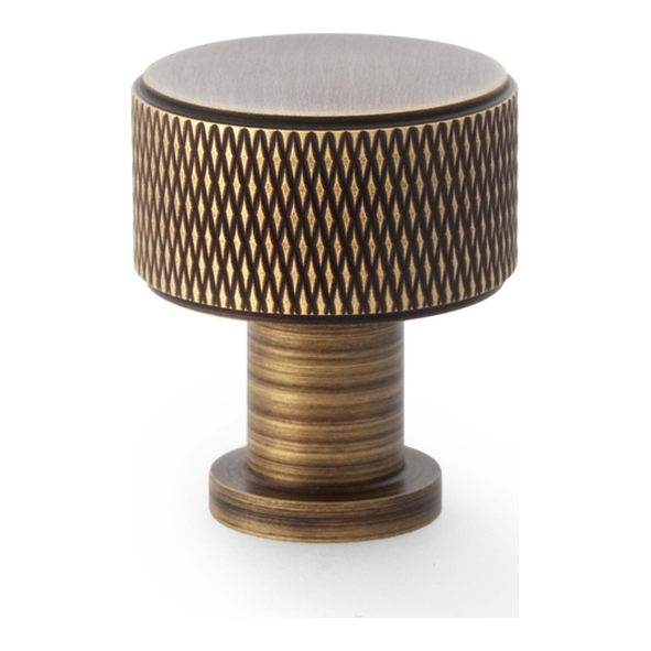 AW807K-29-AB • 29mm • Antique Brass • Alexander & Wilks Lucia Knurled Cupboard Knob